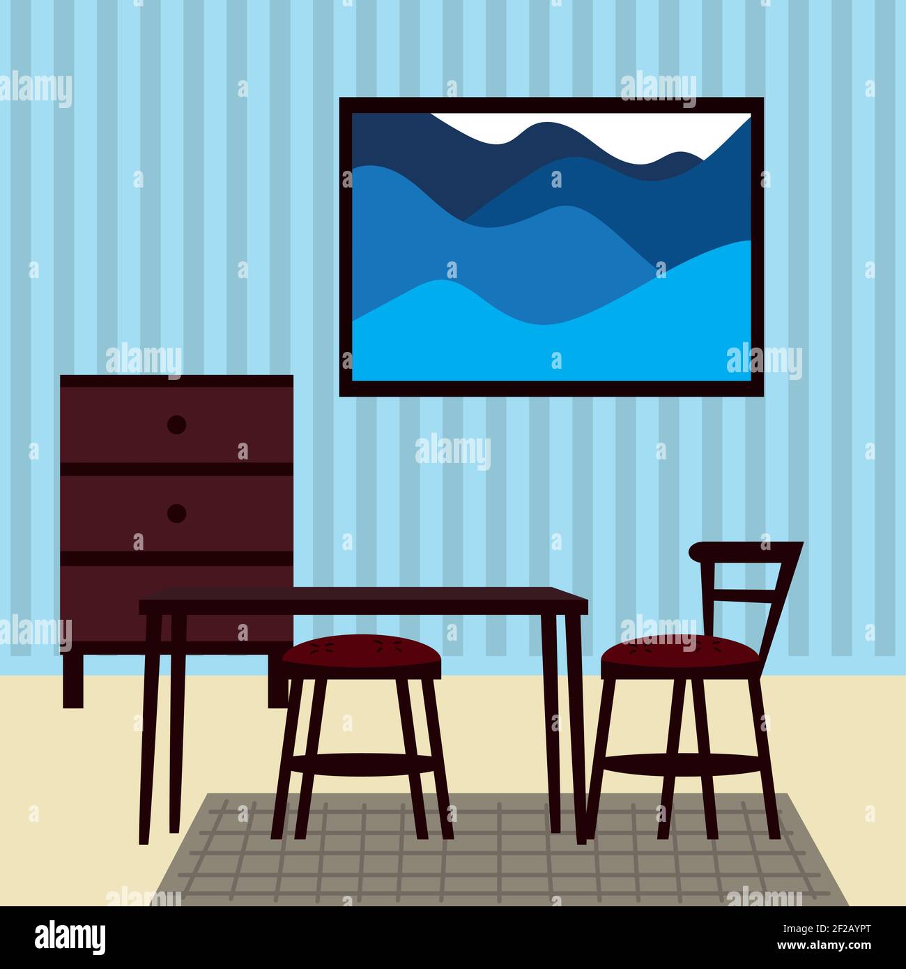 home picture table chairs carpet Stock Vector Image & Art - Alamy