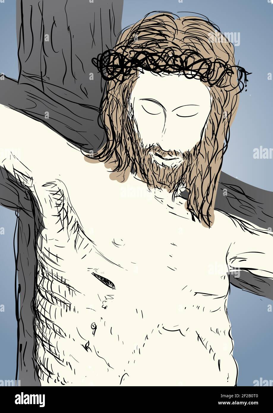 Jesus Christ crucified on the cross. Christian and Catholic religion ...