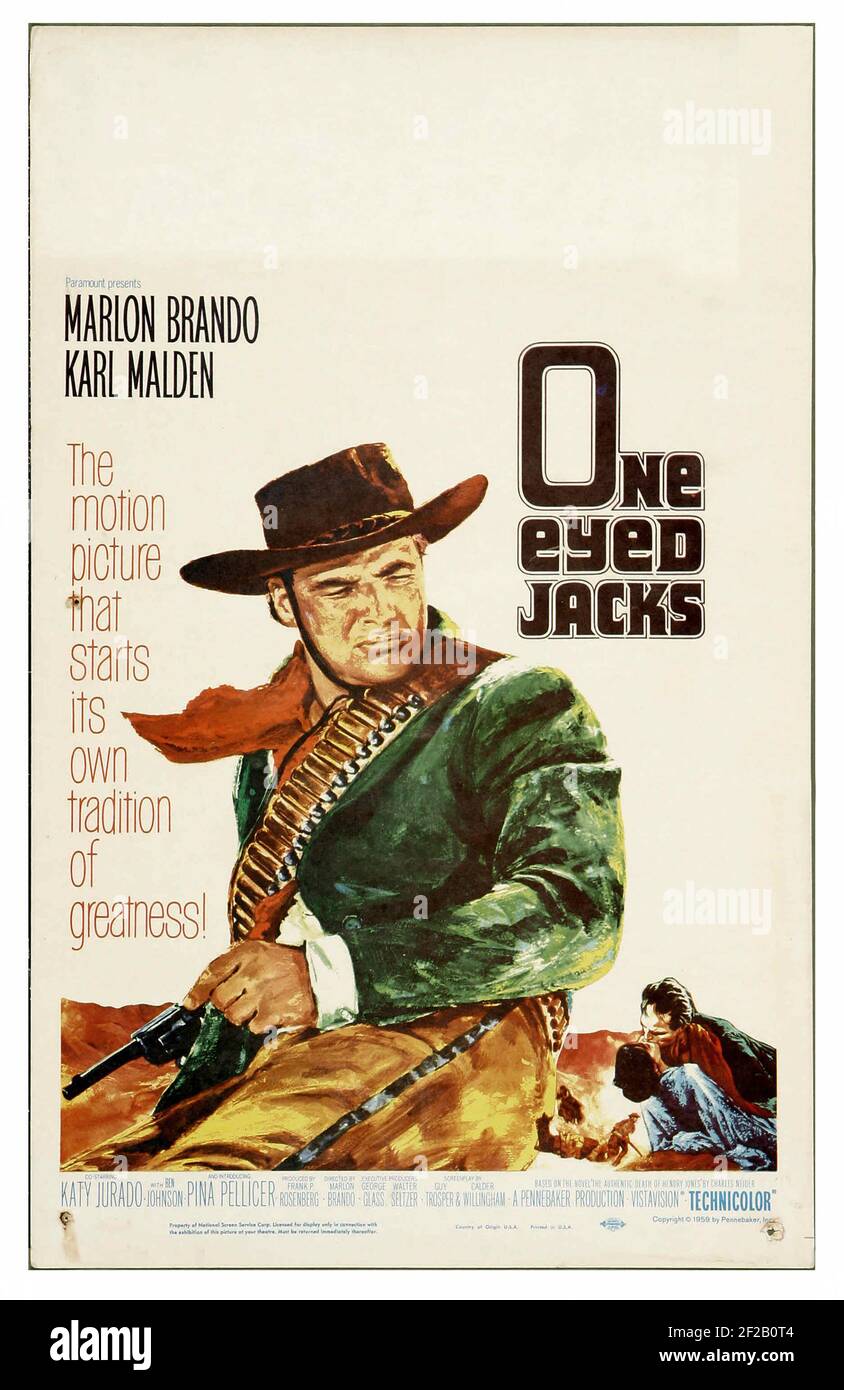 Marlon Brando, One-Eyed Jacks movie poster 1961 Stock Photo