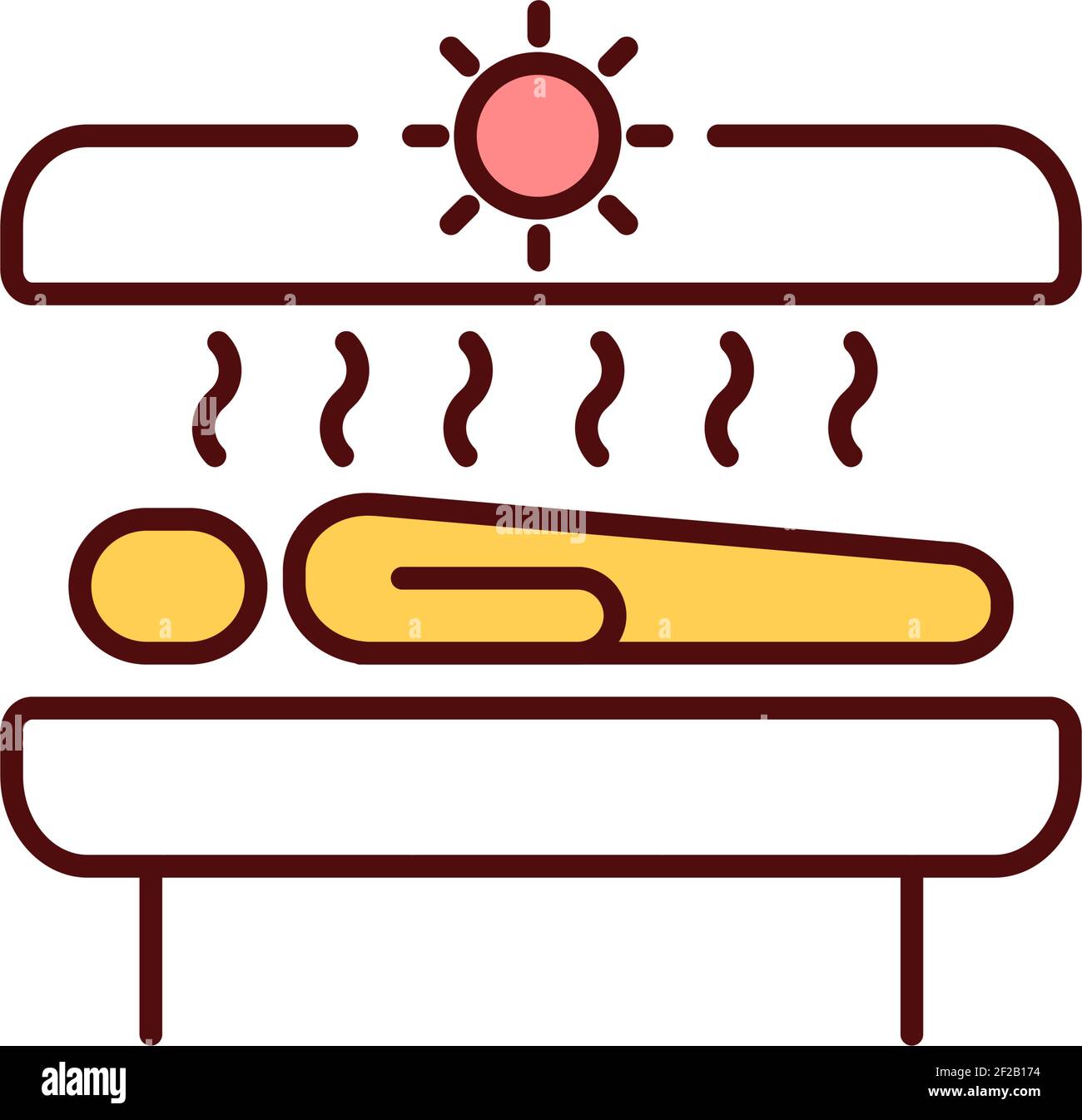 Tanning beds RGB color icon Stock Vector