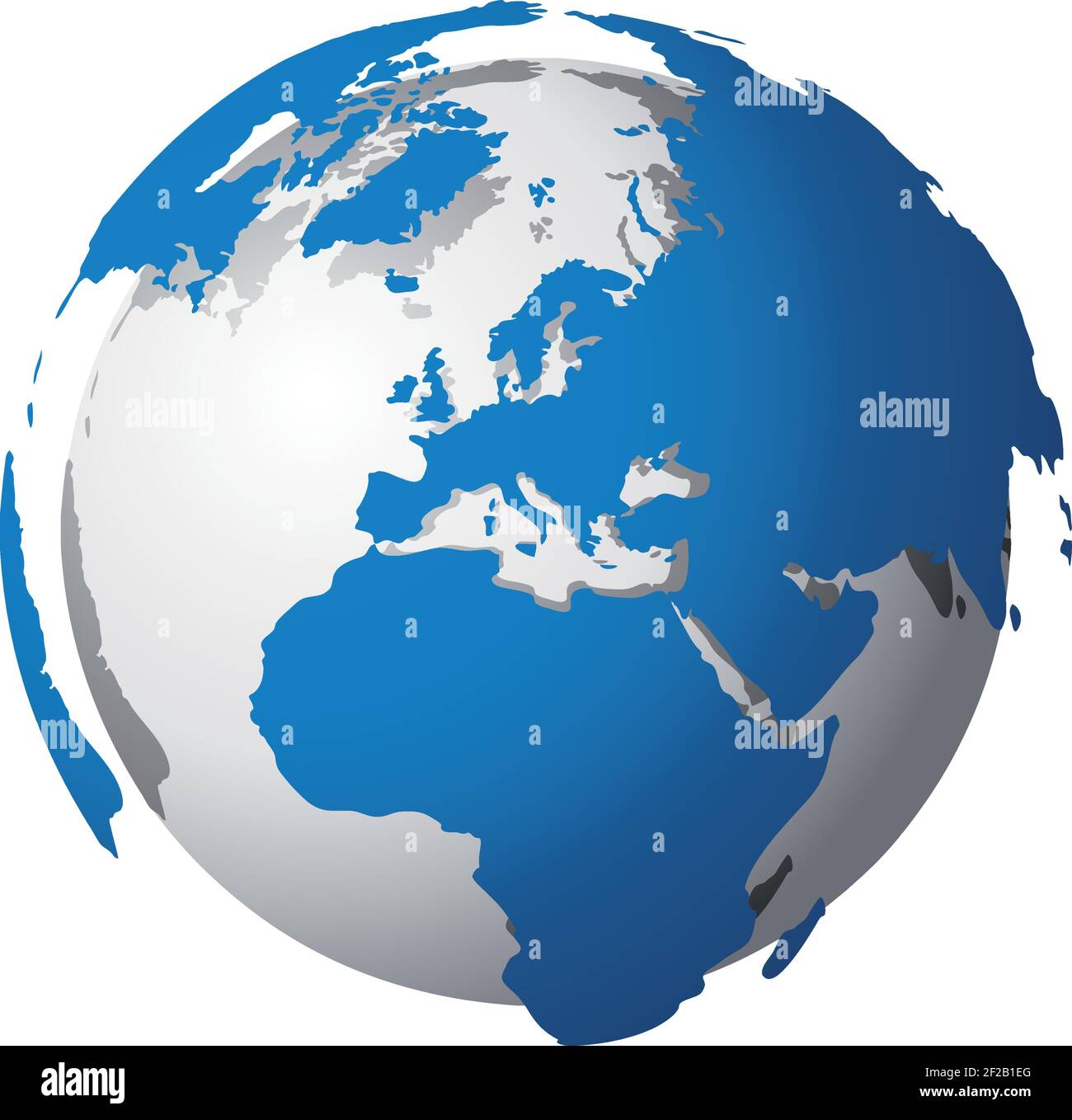 Vector illustration depicting the world. The terrestrial globe, the earth seen from space. Stock Vector