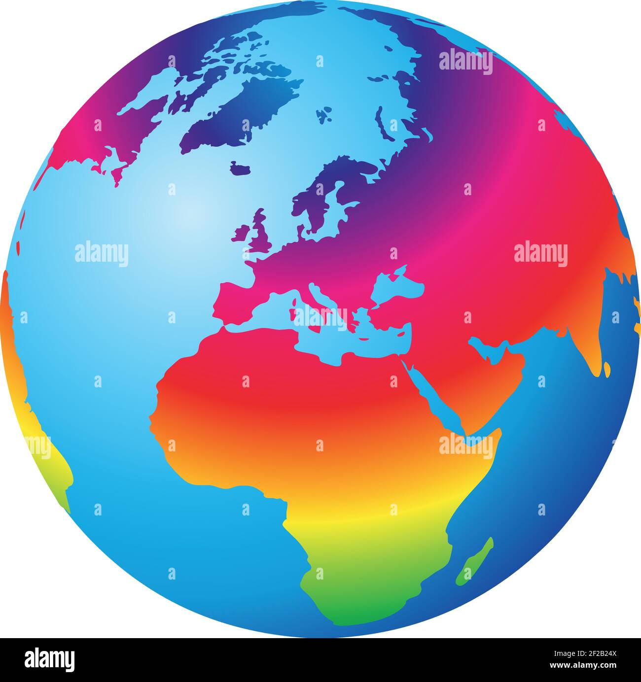 Vector illustration depicting the world. The terrestrial globe, the earth seen from space. Stock Vector