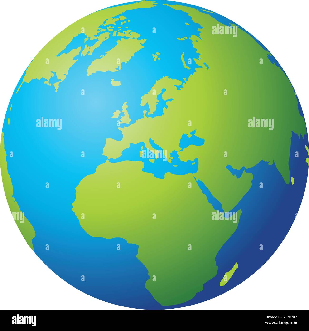 Vector illustration depicting the world. The terrestrial globe, the earth seen from space. Stock Vector