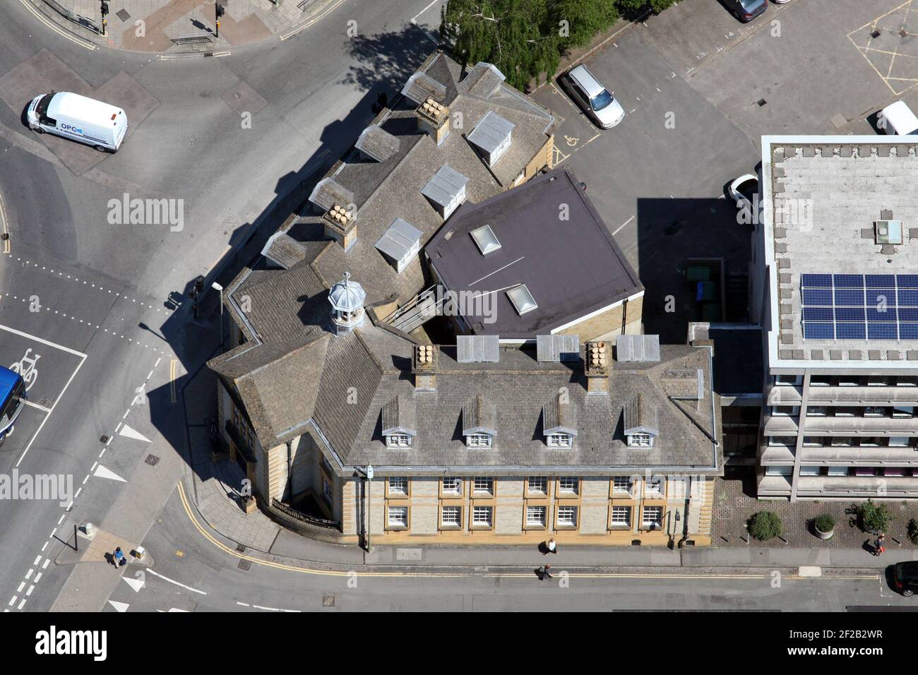 aerial view of the Oxford Register Office (Registry Office), Oxfordshire Stock Photo