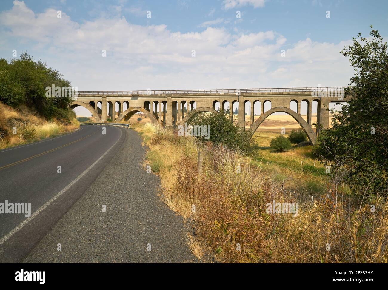 Historic Rosalia Railroad Bridge Washington. The concrete railroad