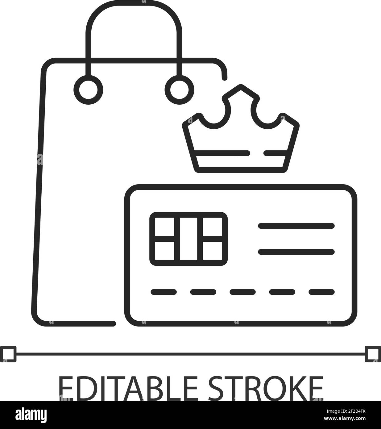 Vip membership black linear icon for light theme Stock Vector Image