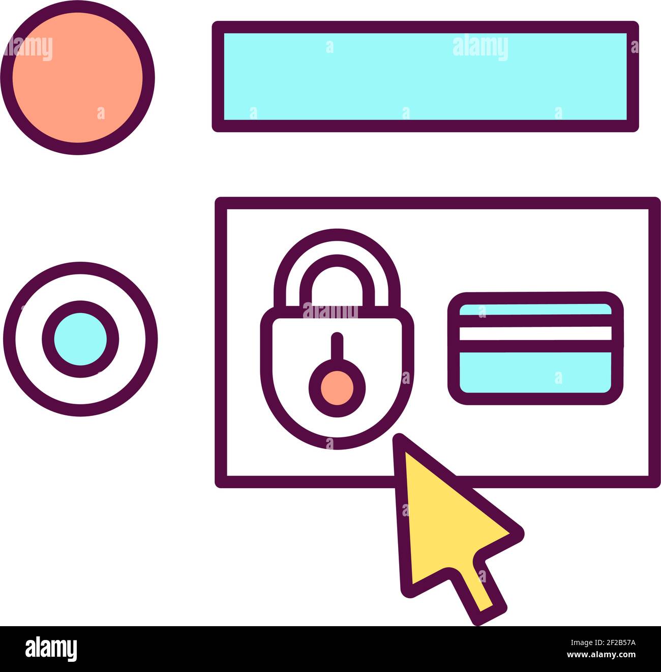 Protected account RGB color icon Stock Vector