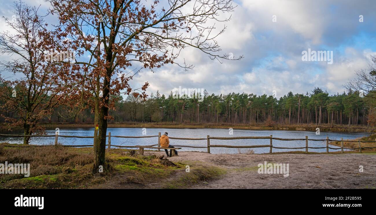 Romantic couple beside lake hi-res stock photography and images - Alamy