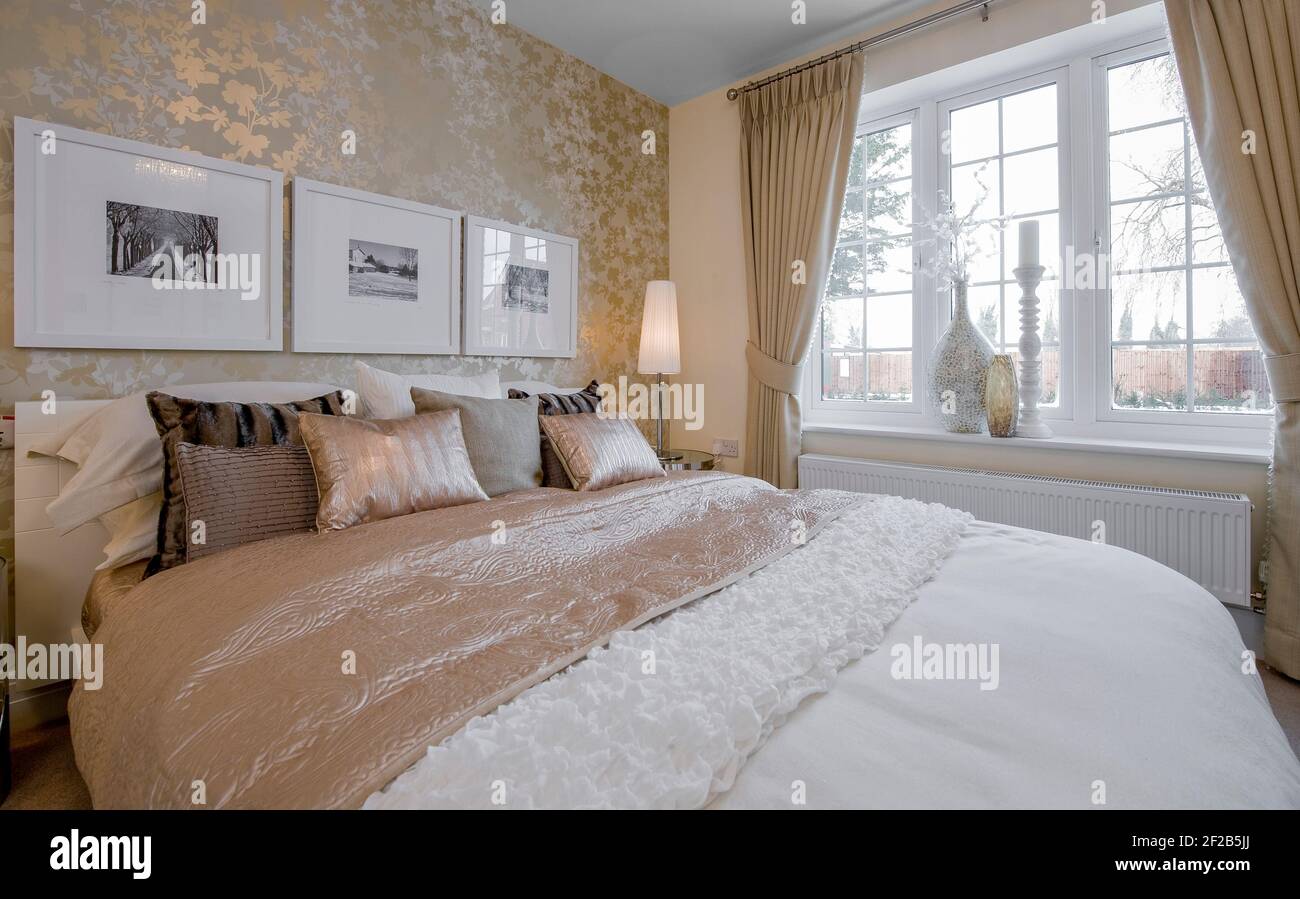 Bedroom in a new house. Stock Photo