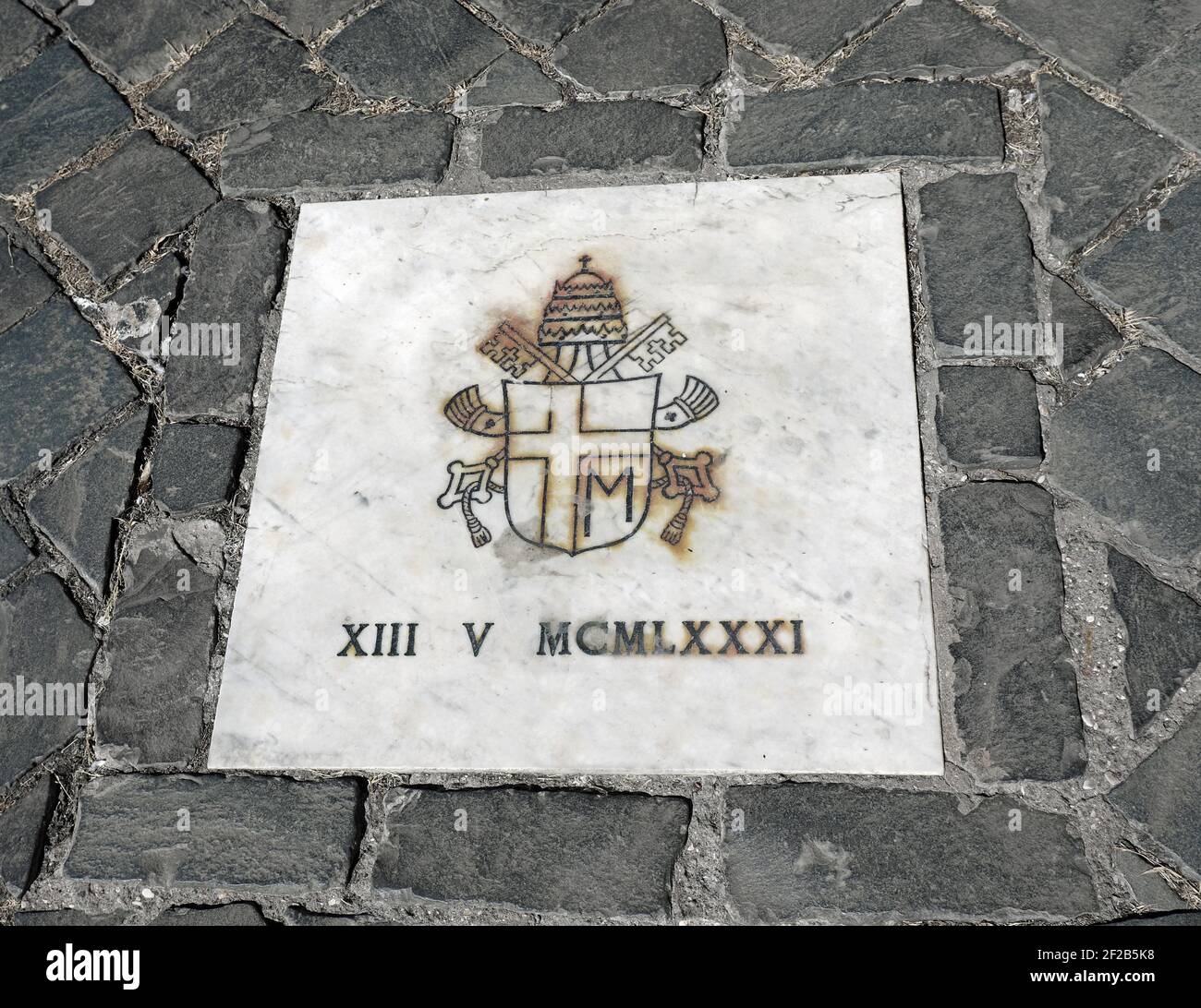 Marble Tablet Vatican City, VA, Vatican - August 16, 2020:marble tablet indicating ...