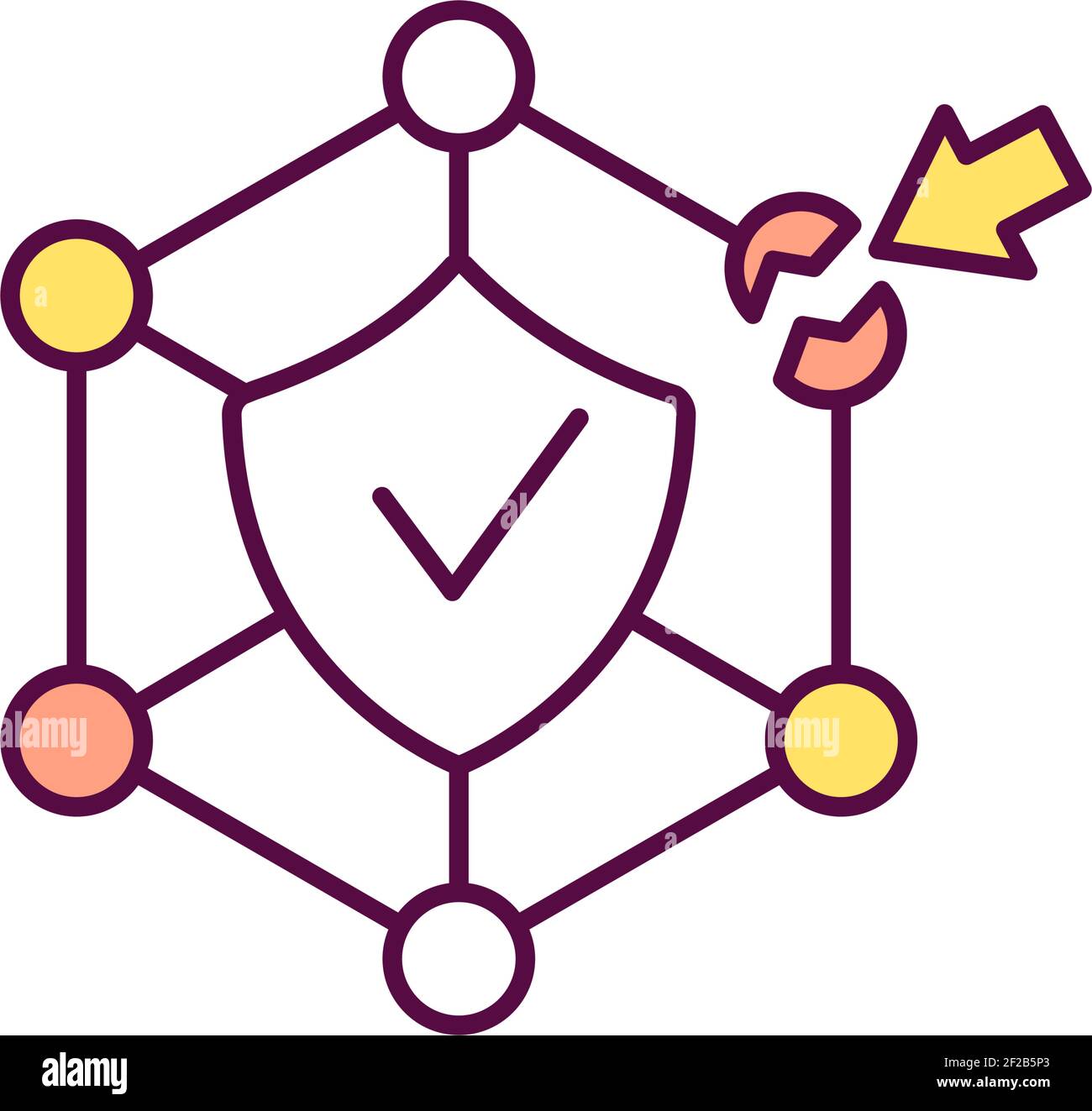 Unprotected data RGB color icon Stock Vector