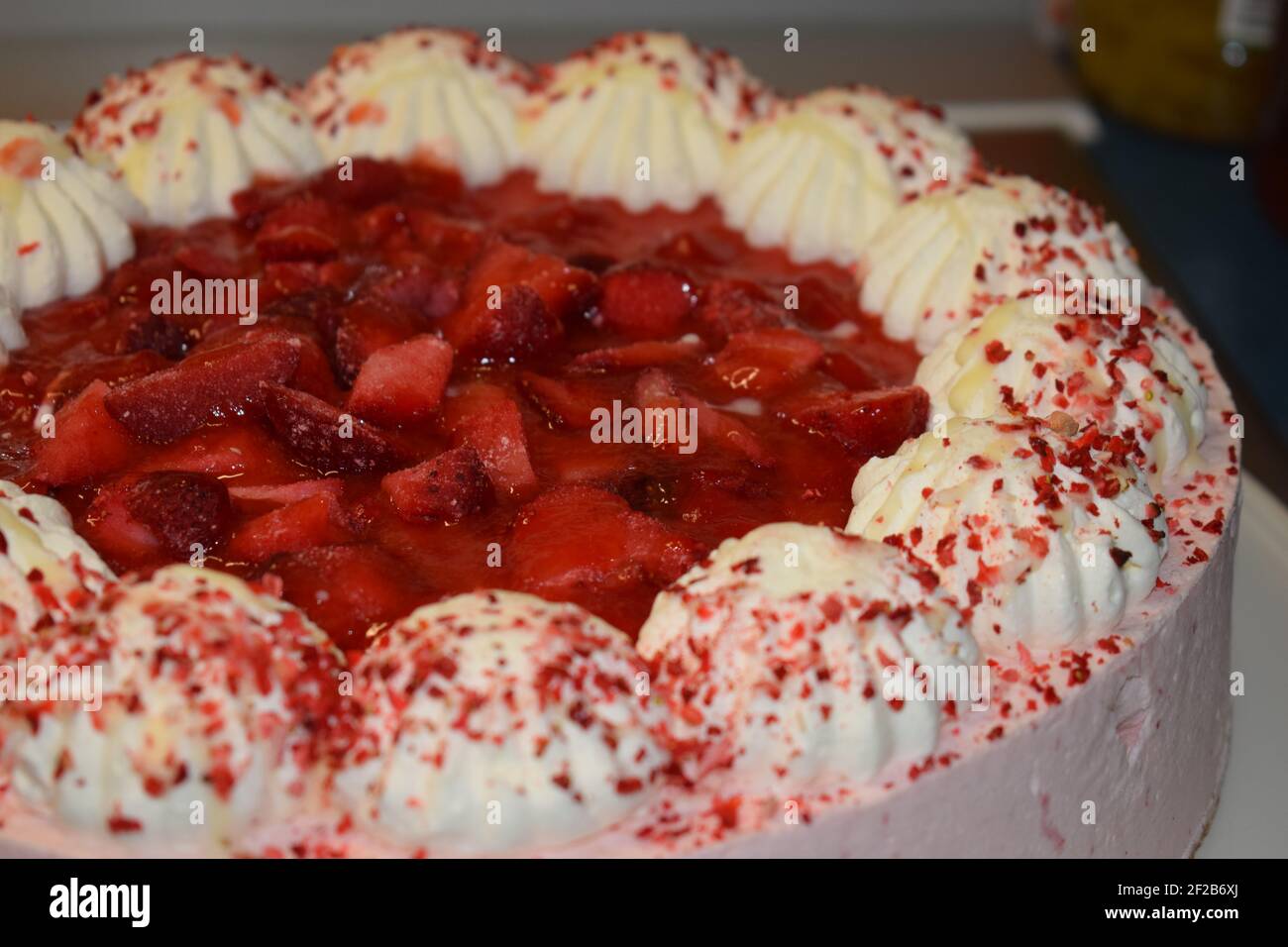 Strawberry Cream Cake Stock Photo - Alamy