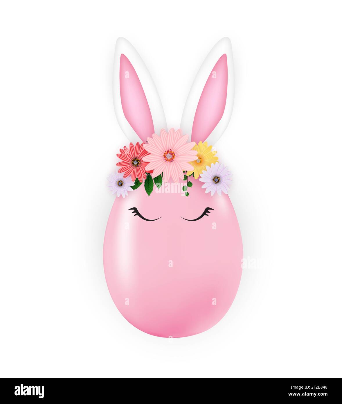 Happy Easter Cute Egg Rabbit Ears. Vector Illustration Stock Vector ...
