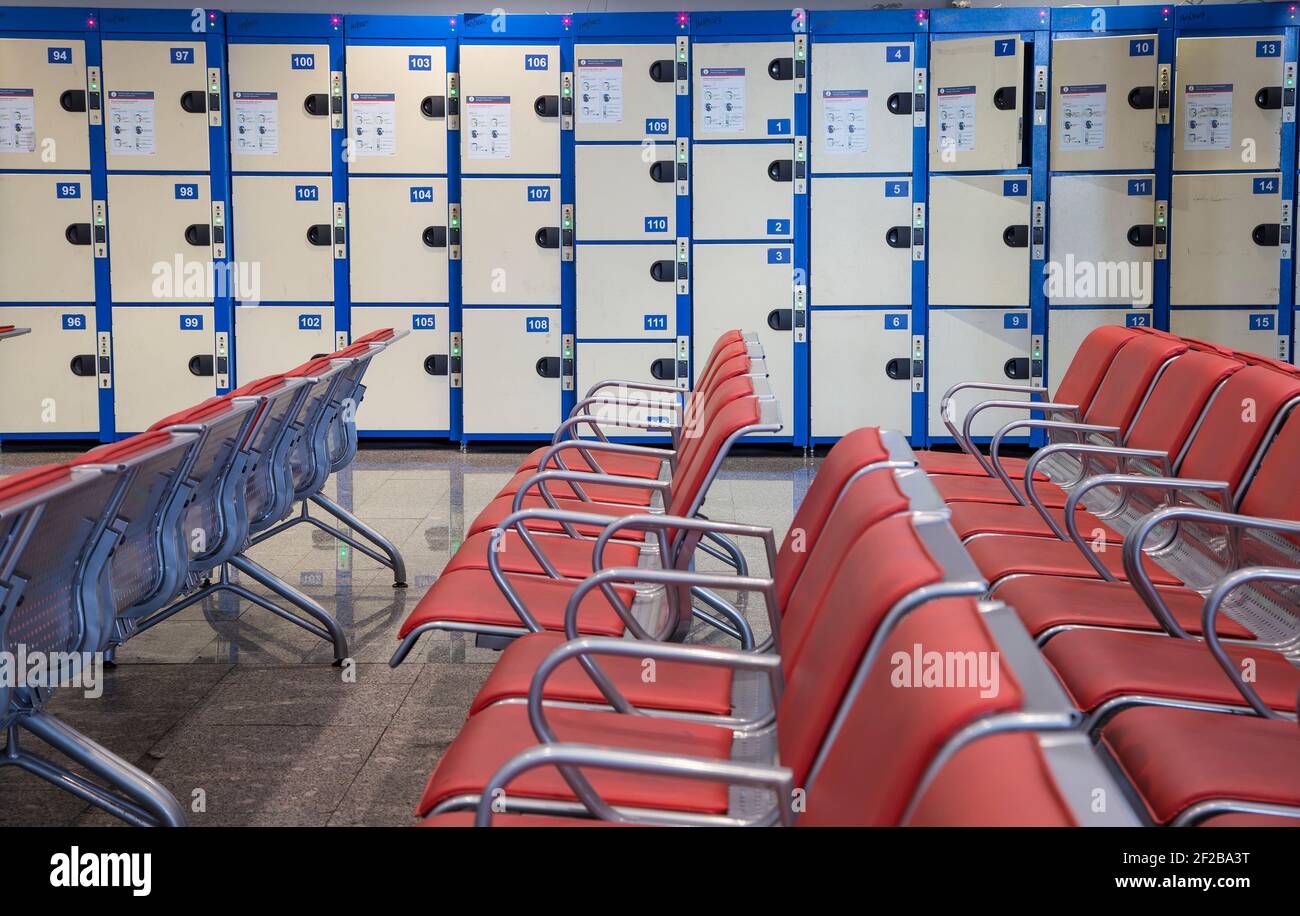 Lockers in a locker room. lockers at a railway station on