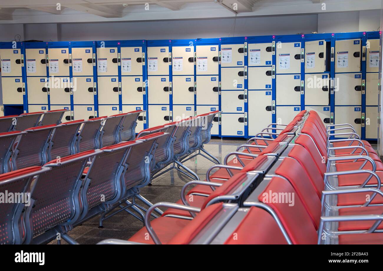 Lockers in a locker room. lockers at a railway station on