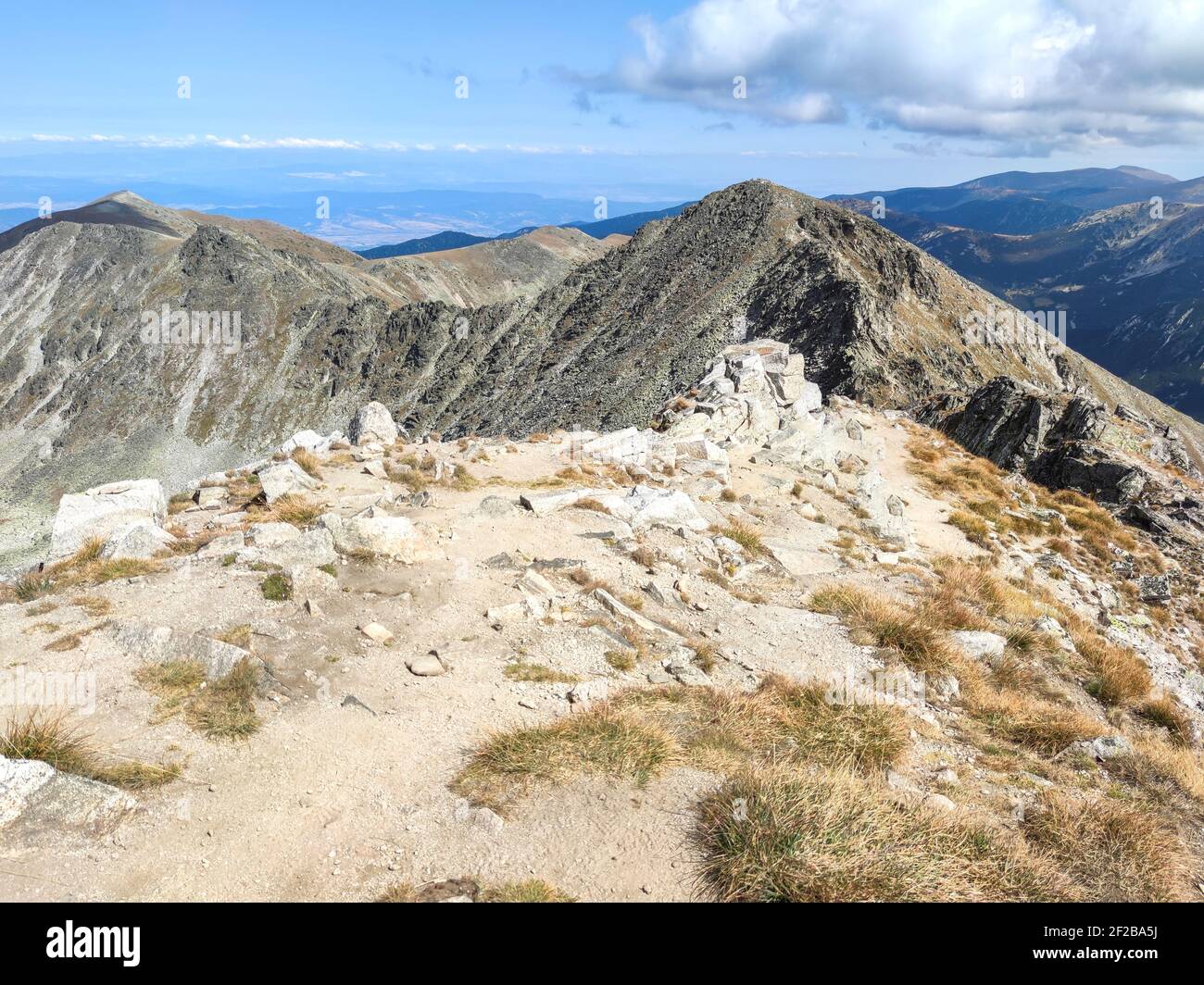 Amazing Landscape from Musala peak, Rila mountain, Bulgaria Stock Photo ...
