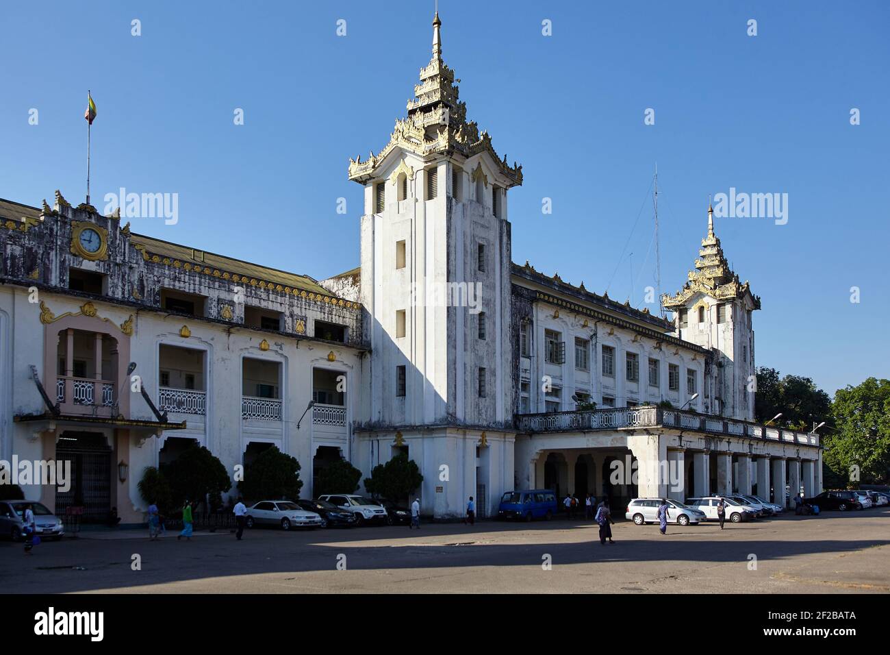 Yangon Central railway station, Yangon, Myanmar. Designed by Burmese