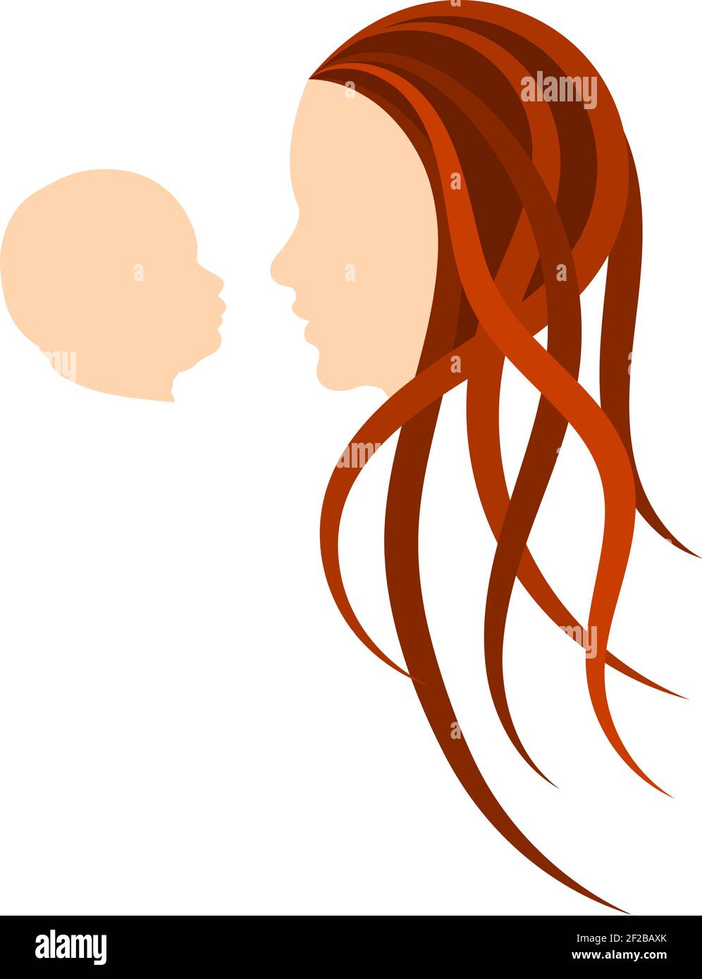 Mother's Day Icon. Mother and son. Flat Color Design. Vector ...