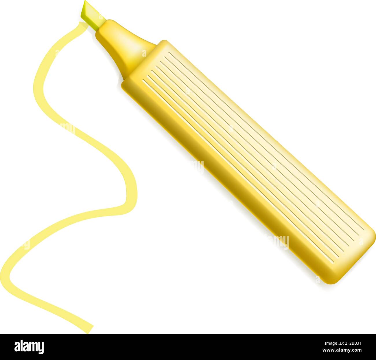 Vector Yellow Highlighter Pen isolated on white Stock Vector