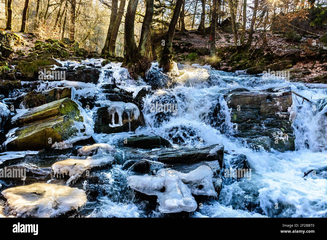 The beautiful scenery of Selkefall in Harzgerode, Germany Stock Photo