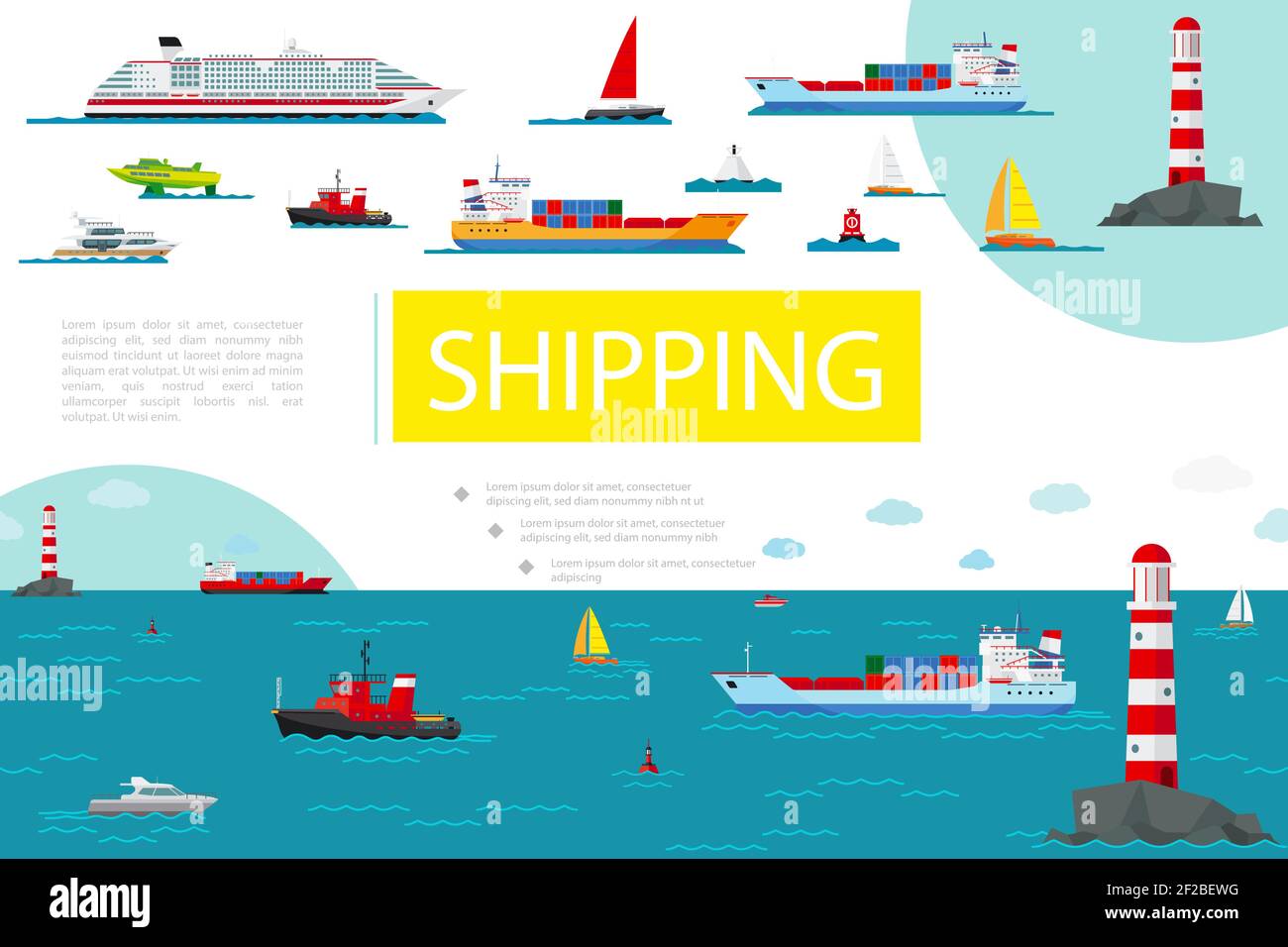 #Flat Sea Transportation Composition Stock Vector Image & Art - Alamy