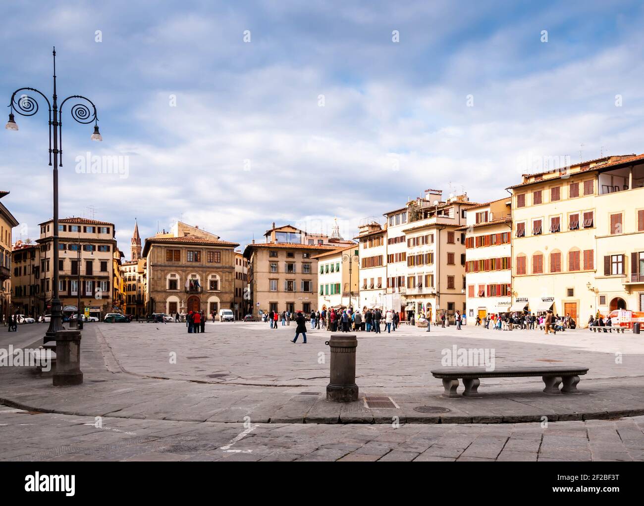 Piazza Santa Croce in Florence in Tuscany, Italy Stock Photo