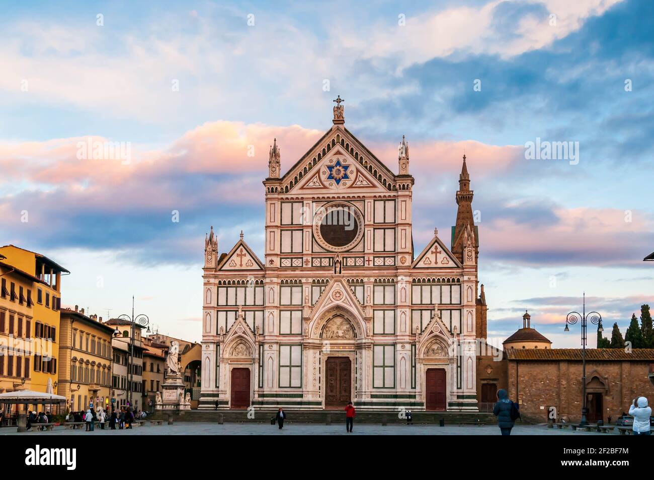 Basilica of Santa Croce in Florence in Tuscany, Italy Stock Photo