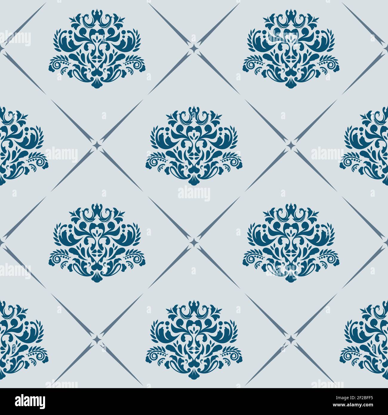 Traditional vector seamless pattern with victorian motives Stock Vector