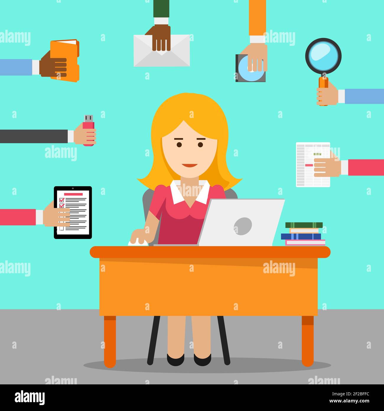 Busy Female Office Worker Clipart Busy Female Office Worker Clipart