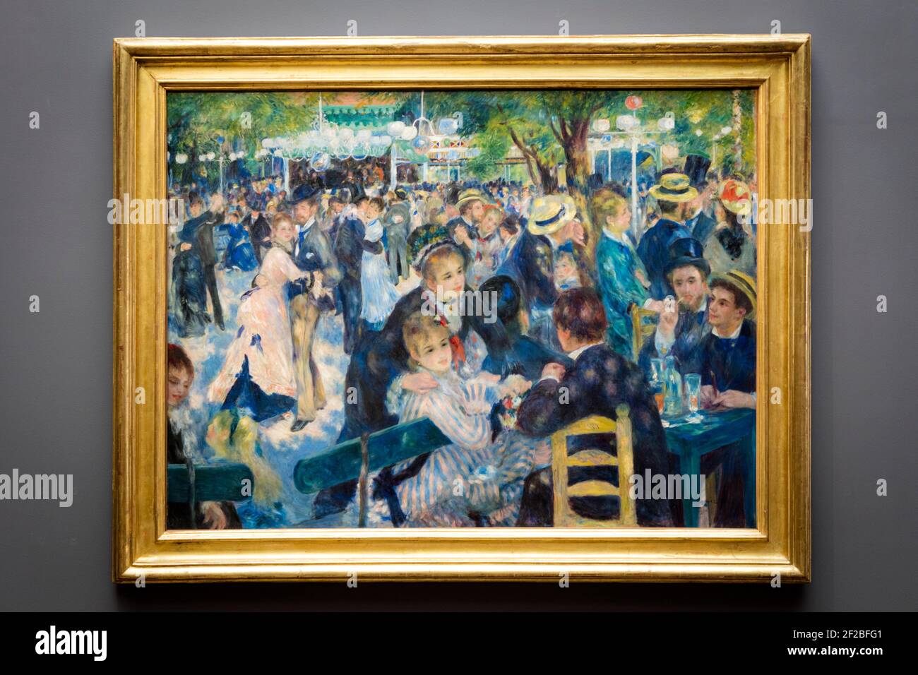 Bal du Moulin de la Galette - Pierre-Auguste Renoir's famous masterpiece on display at Musee d'Orsay, Paris, France Stock Photo