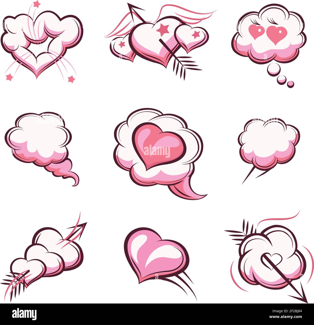 Doodle valentines day cloud Stock Vector Images - Alamy