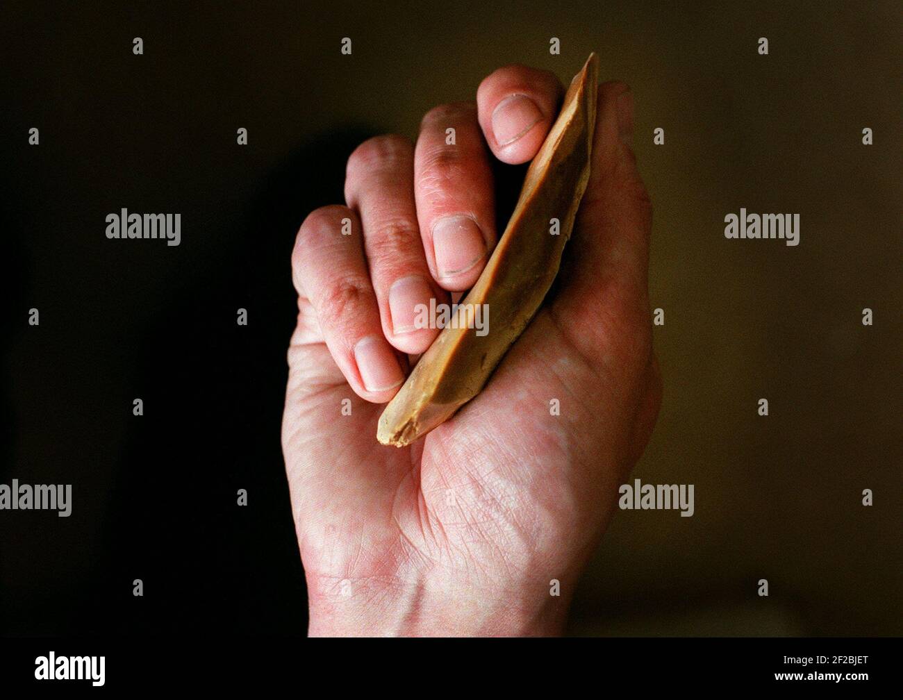 Flint cutting Tool 1999 Stock Photo Alamy