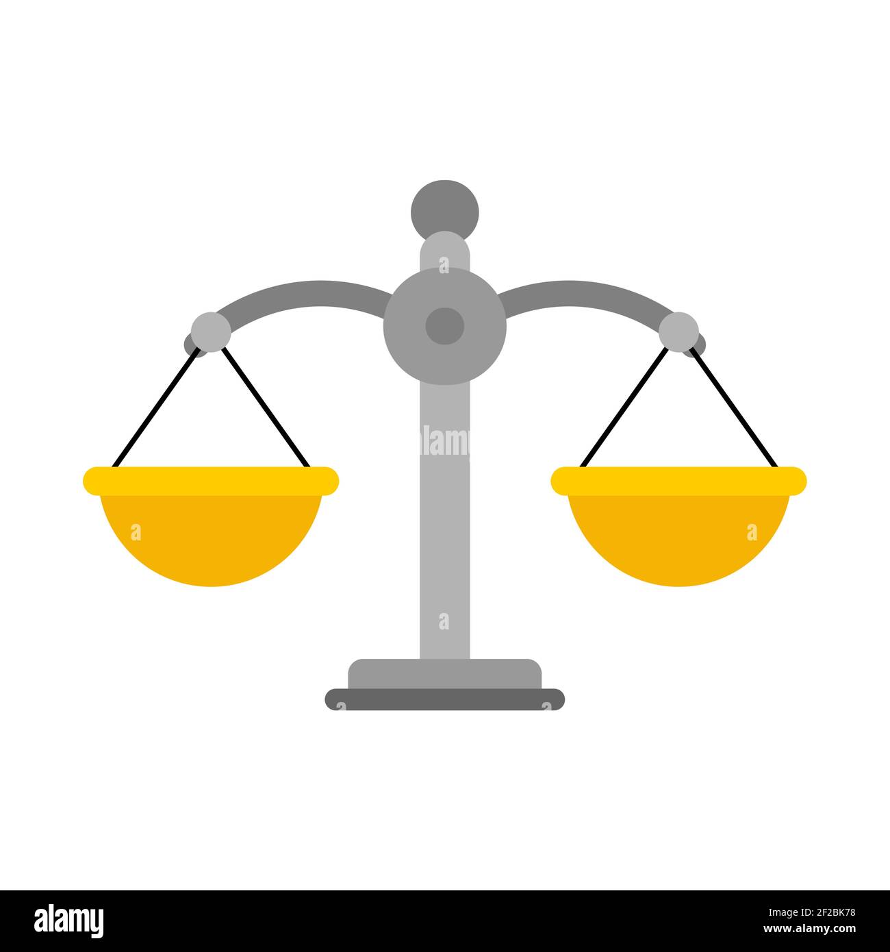 Scales judge isolated. balance magistrate vector illustration Stock