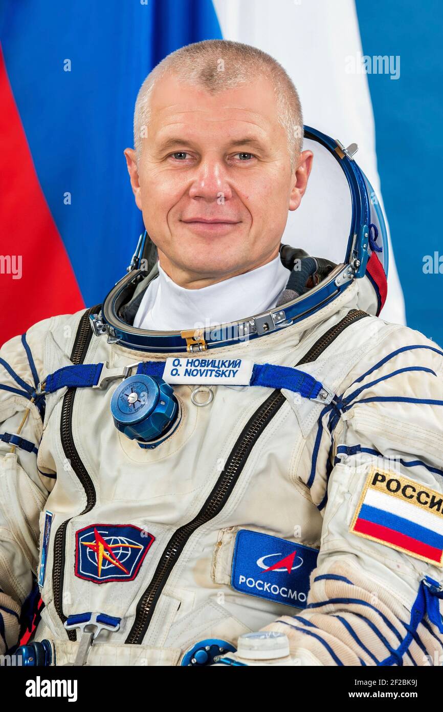 International Space Station Expedition 65 prime crew member Oleg Novitskiy of Roscosmos poses for a portrait at the Gagarin Cosmonaut Training Center August 14, 2020 in Star City, Russia. Stock Photo