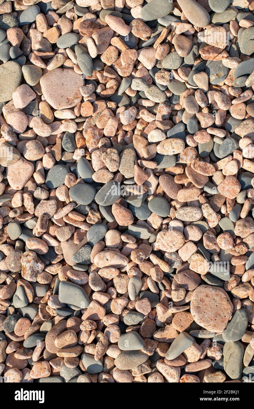 Granite Pebbles, Jersey, Channel Islands, background, natural pattern Stock Photo