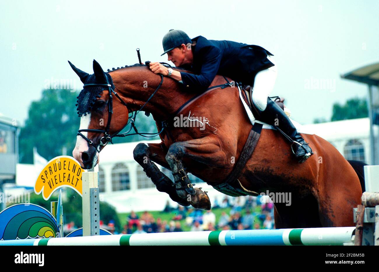 CHIO Aachen June 1997, Ulrich Kirchoff (GER) riding Gelha's VDL Graf Grande Stock Photo
