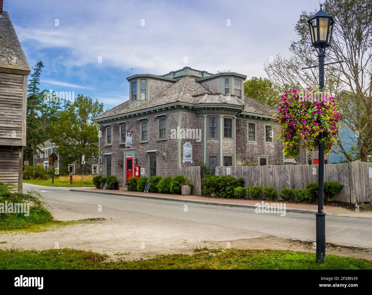 The historic Coopers Inn at Shelburne Nova Scotia from the waterfront