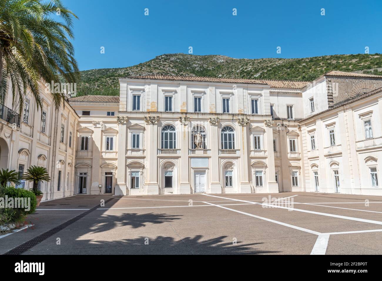 The complex of Belvedere San Leucio, with Bourbons royal mansion and silk factory, Unesco world heritage site at Caserta, Italy Stock Photo
