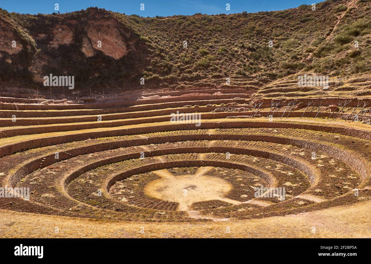 Agricultural Inca Terraces at Moray, probably a agricultural experiment ...