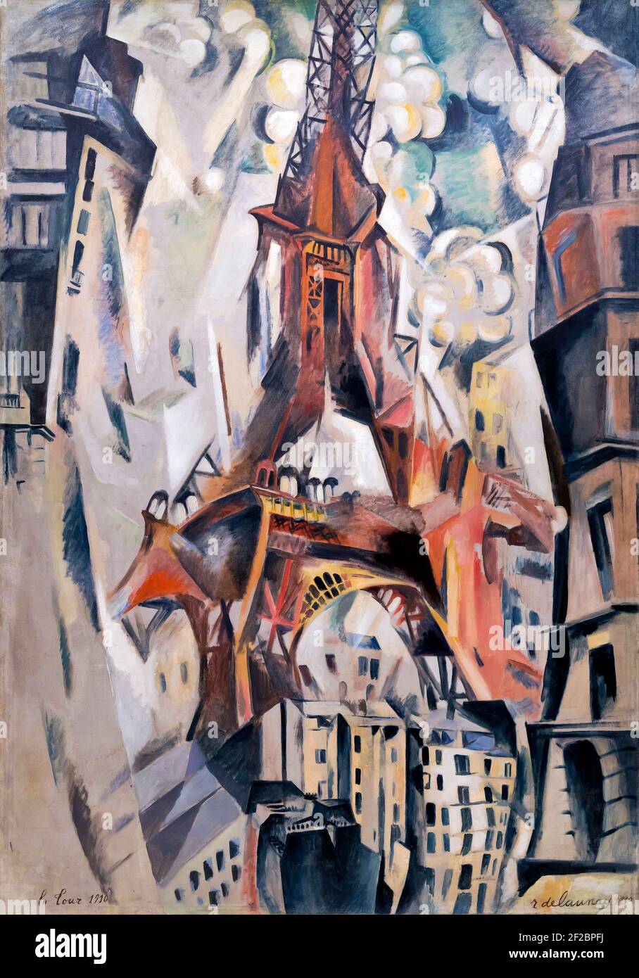 The Eiffel Tower, Robert Delaunay, 1911, Solomon R. Guggenheim Museum, Manhattan, New York City, USA, North America Stock Photo