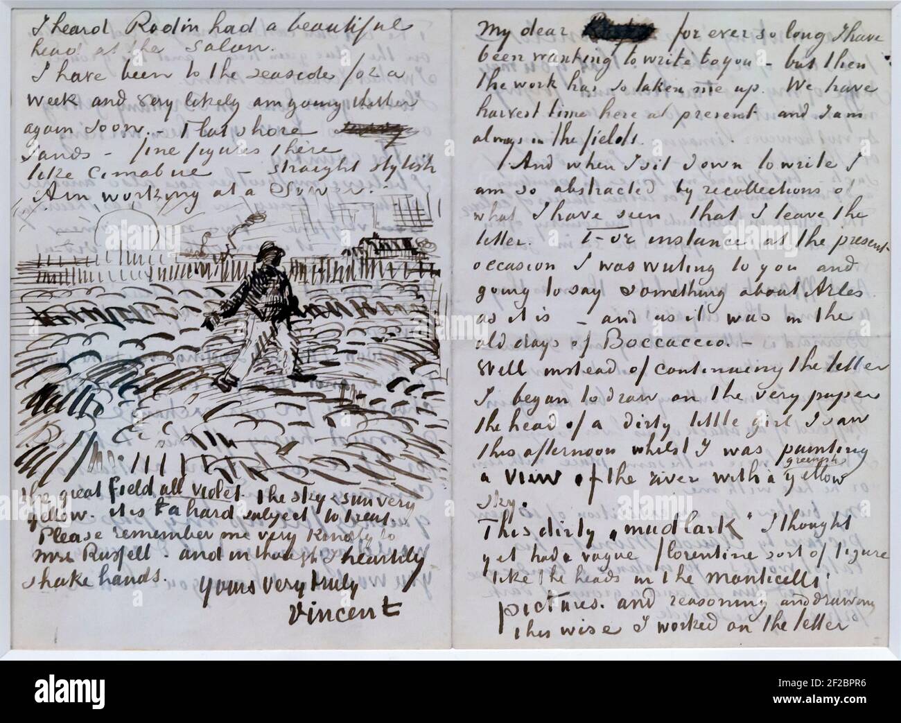 Letter to John Peter Russell, Vincent van Gogh, 1888, Solomon R. Guggenheim  Museum, Manhattan, New York City, USA, North America Stock Photo - Alamy