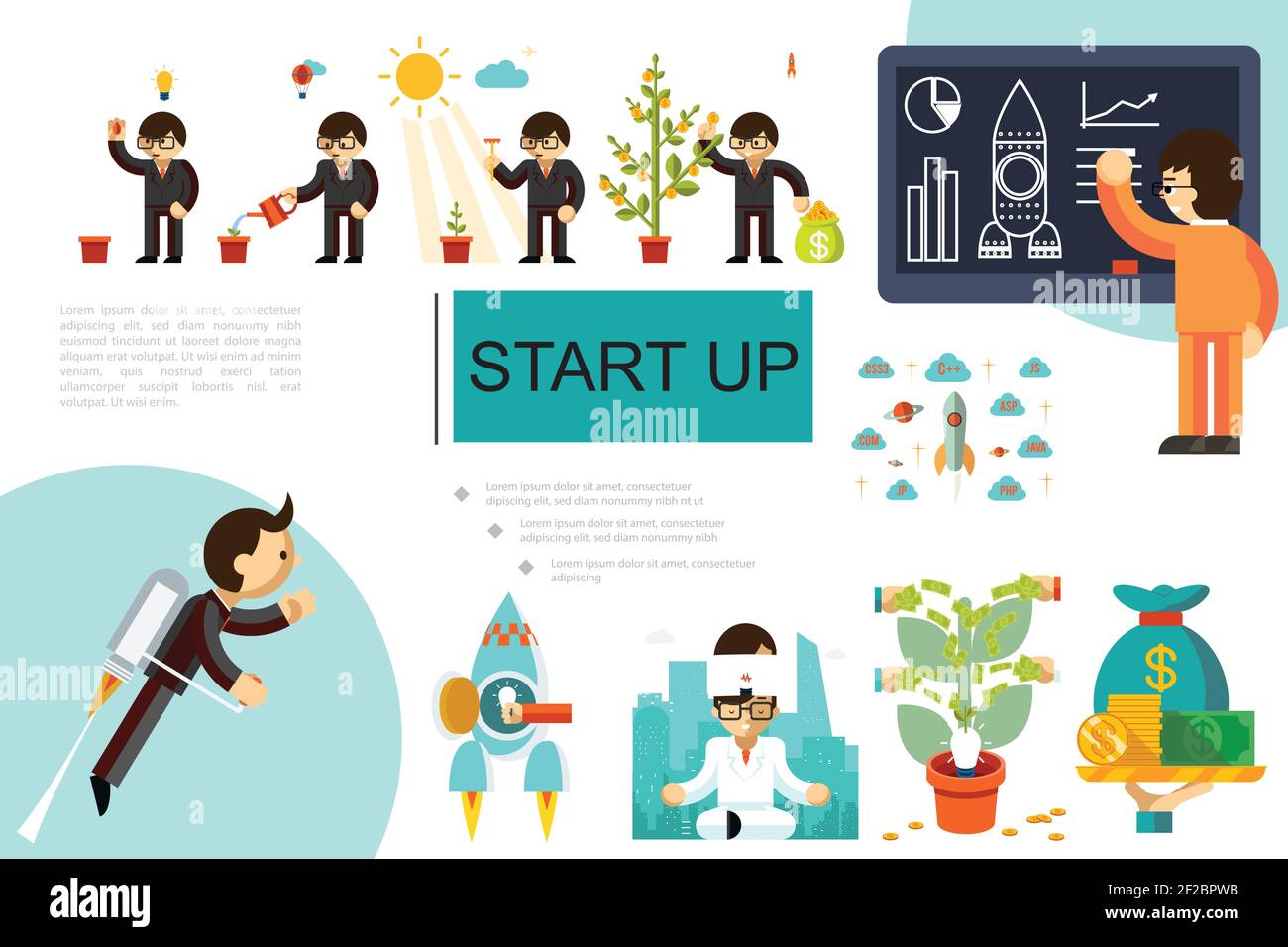 Man flying with jetpack Stock Vector Images - Alamy