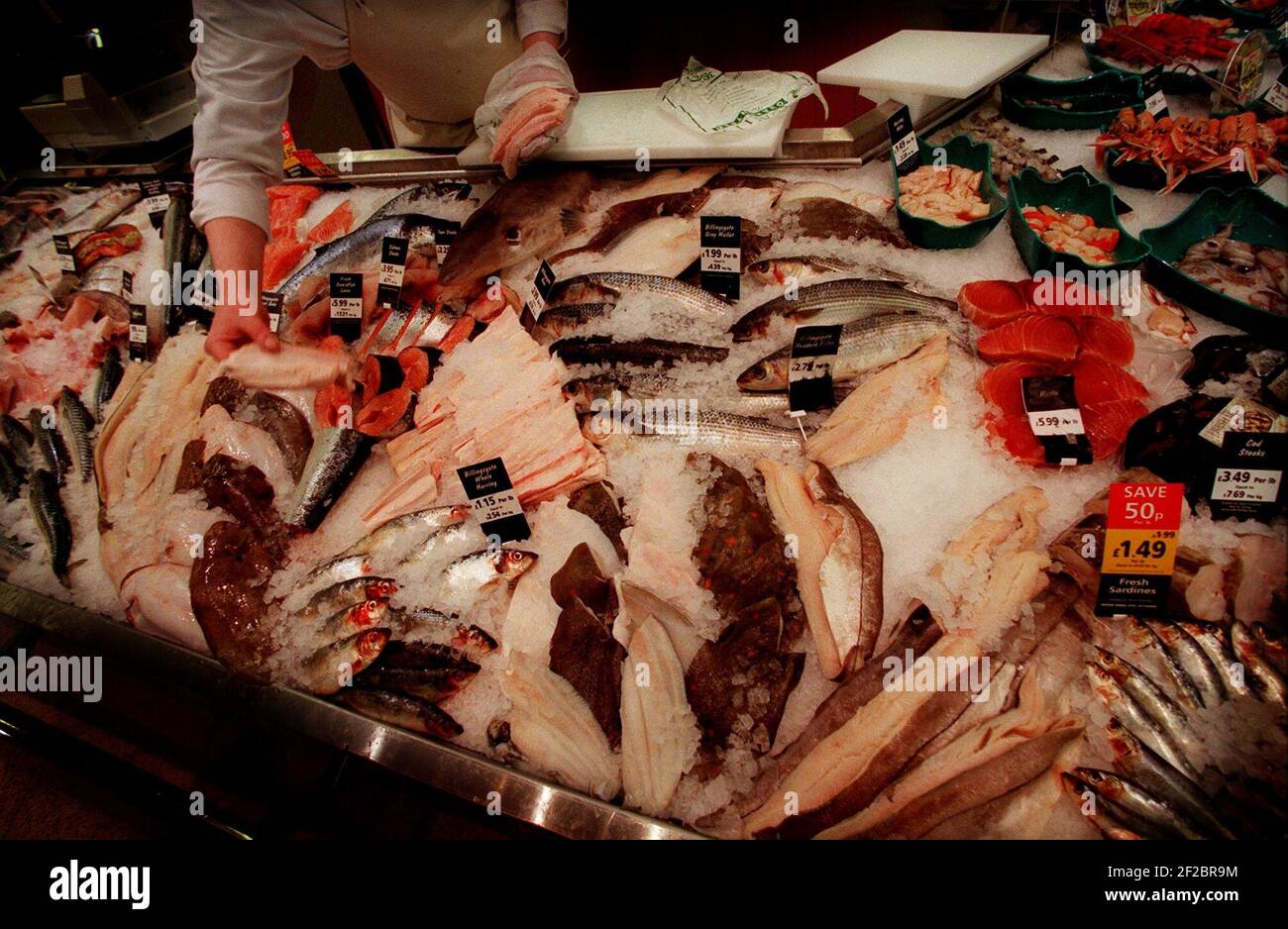 Fish Counter Tesco Supermarket October 1998 Kensington Opening Stock