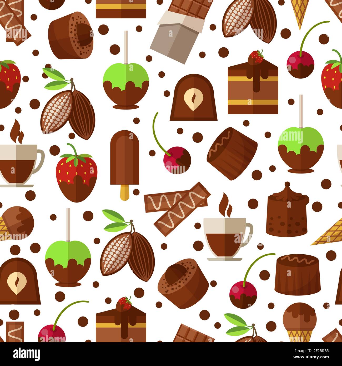 Sweets and candies, chocolate and ice cream seamless pattern background ...