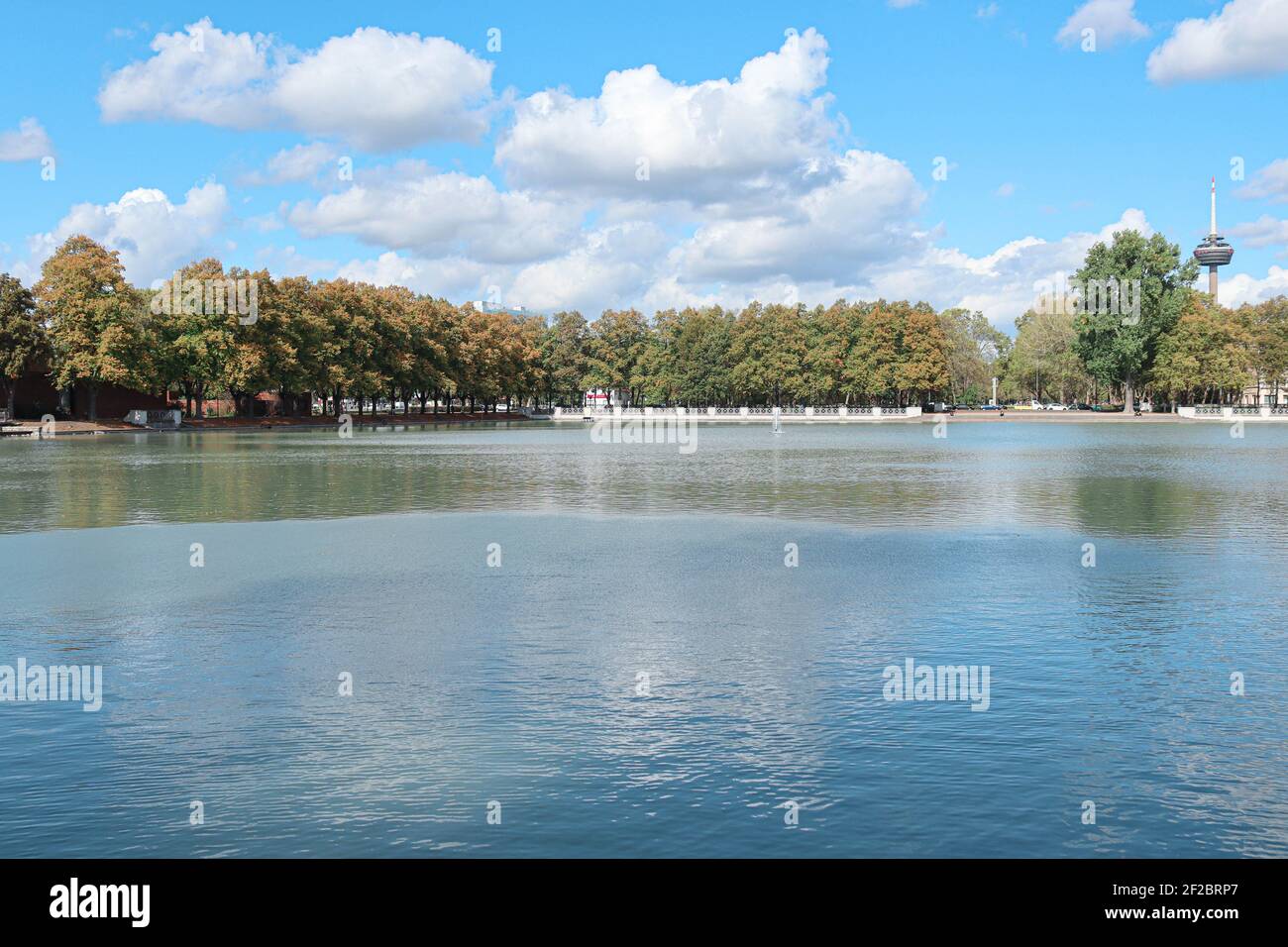 Beautiful HiroshimaNagasaki Park during spring, view of the lake, Cologne, Germany Stock Photo