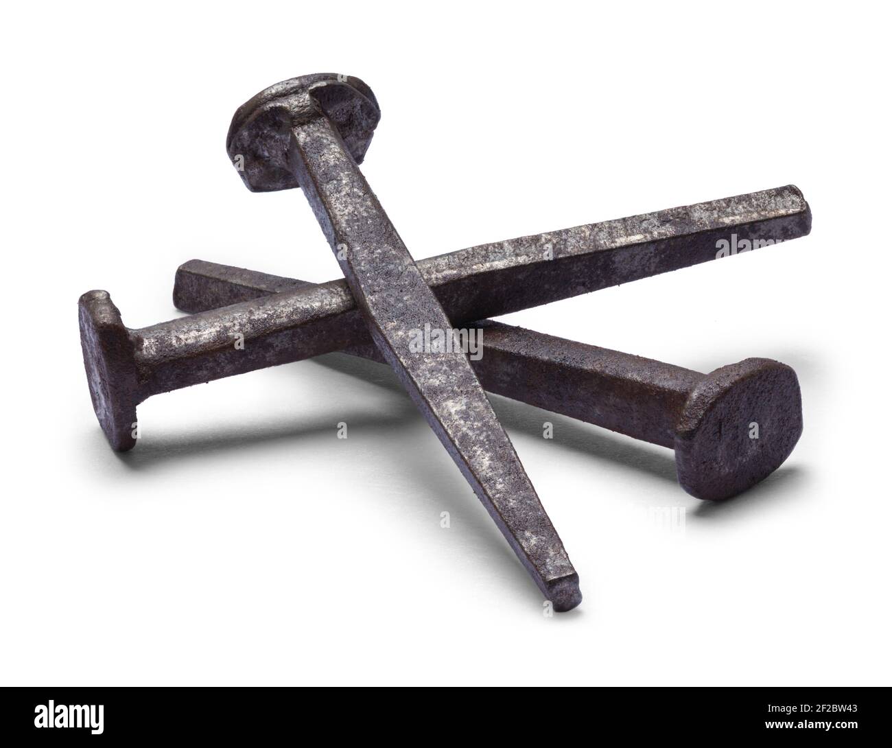 Pile of Old Rusty Nails Cut Out. Stock Photo
