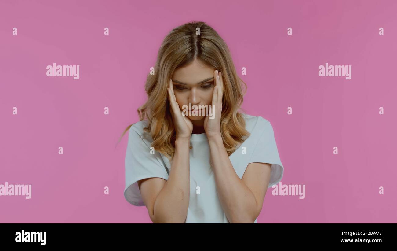 Frustrated woman face down hi-res stock photography and images - Alamy
