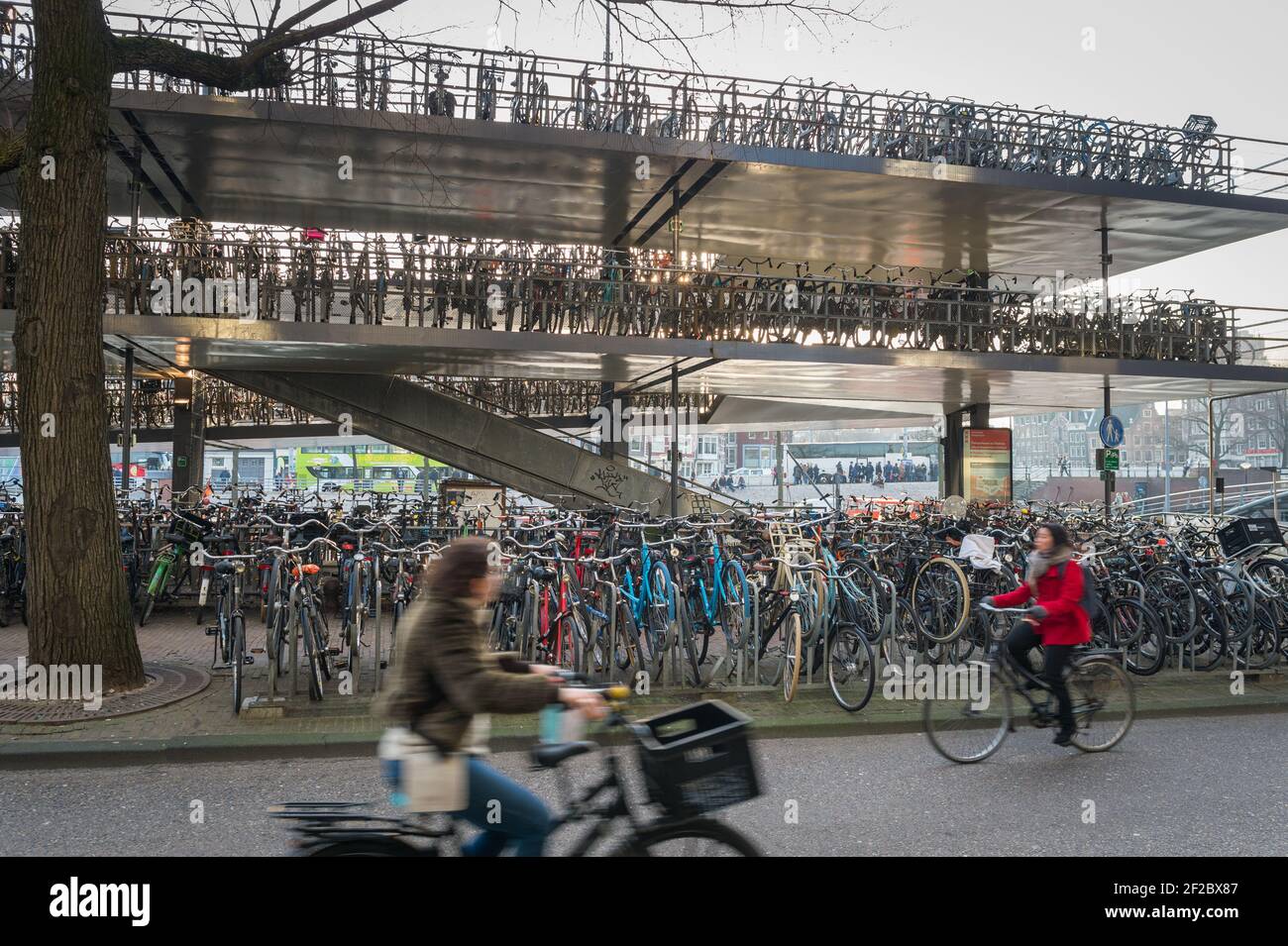 Multistorey bicycle parking outside Centraal Station, Amsterdam