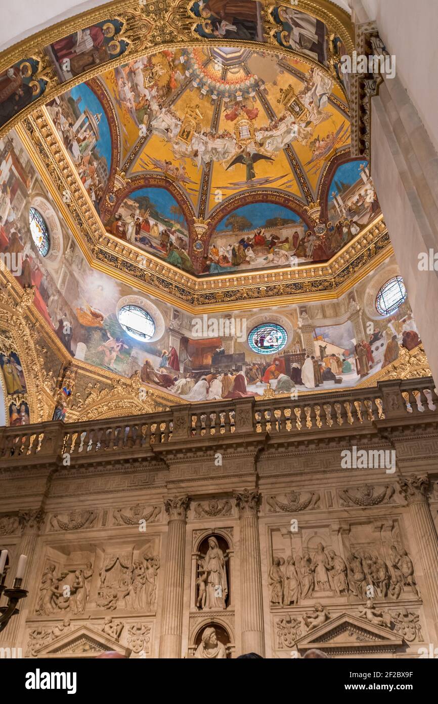 LORETO, ITALY – AUG 13, 2020: The Basilica della Santa Casa (English: Basilica of the Holy House) is a Marian shrine in Loreto, Italy Stock Photo