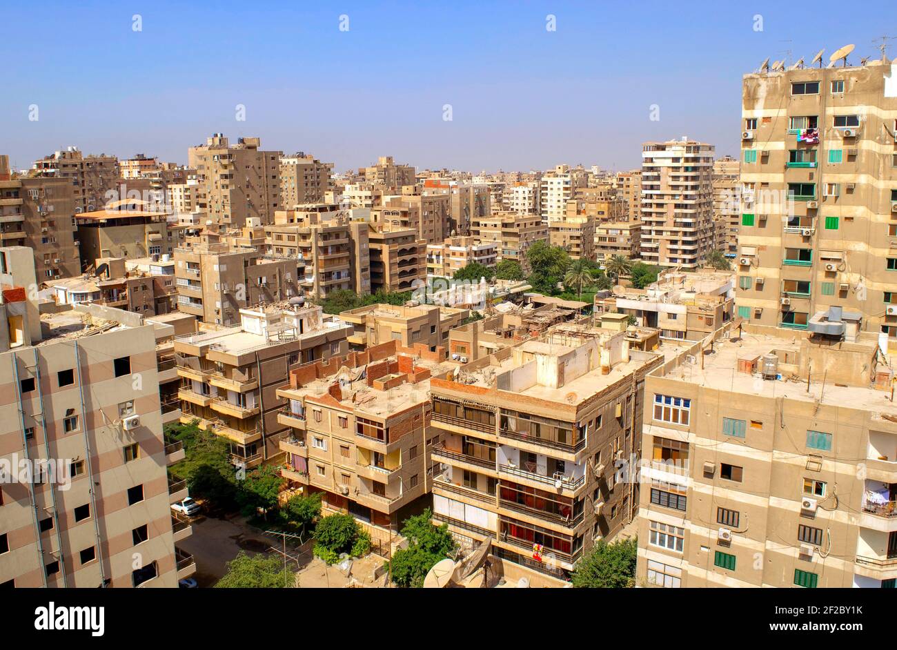 Cairo Egypt October 1, 2020 Panoramic view of Nasr City Cairo old